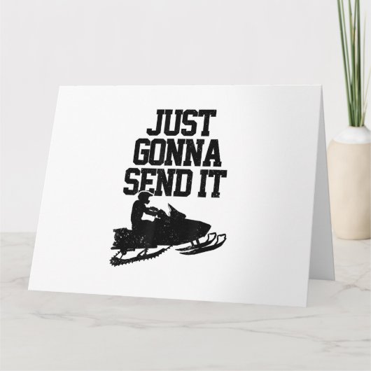 Snowmobile stuurt het gewoon door grappige motorge kaart (Voorkant)