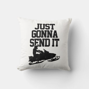 Snowmobile stuurt het gewoon door grappige motorge kussen