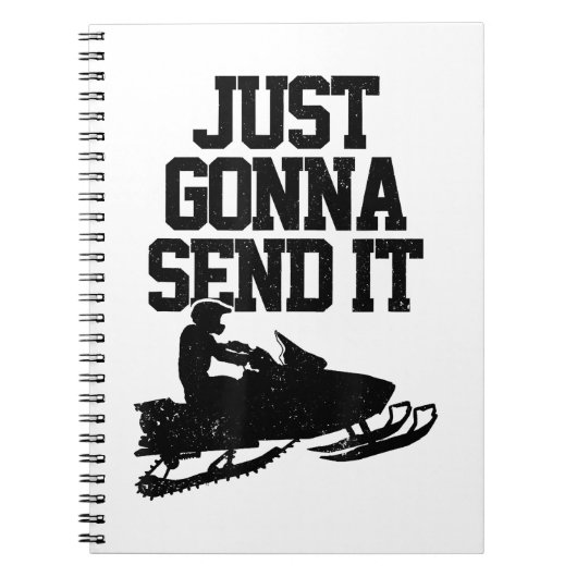 Snowmobile stuurt het gewoon door grappige motorge notitieboek (Voorkant)