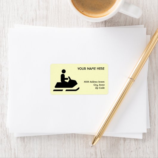 Snowmobile-symbool Etiket (Insitu)