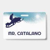 Snowmobile Teacher Hall Pass Badge (Achterkant)