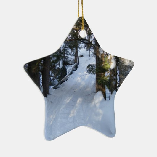 Snowmobile Trail Keramisch Ornament (Rechts)