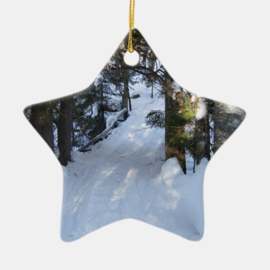 Snowmobile Trail Keramisch Ornament (Voorkant)
