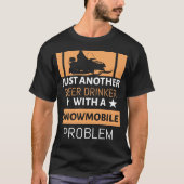 Snowmobile Tshirt bier drinker met sneeuwmobieltje (Voorkant)