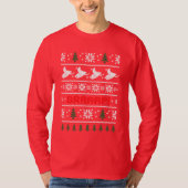 SNOWMOBILE UGLY CHRISTMAS SWEATER PATTERS T-SHIRT (Voorkant)