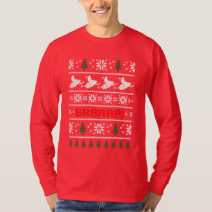 SNOWMOBILE UGLY CHRISTMAS SWEATER PATTERS T-SHIRT