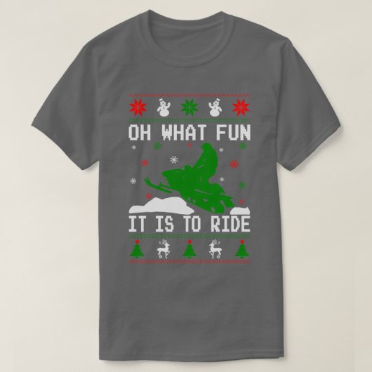 Snowmobile Ugly Kerstmis T-shirt (Design voorkant)