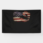 Snowmobile USA Flag Snow Sled Patriotic Spandoek (Horizontaal)