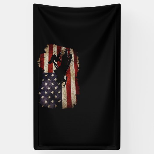 Snowmobile USA Flag Snow Sled Patriotic Spandoek (Verticaal)