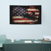 Snowmobile USA Flag Snow Sled Patriotic Spandoek (Beurs)