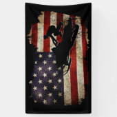 Snowmobile USA Flag Snow Sled Patriotic Spandoek (Verticaal)