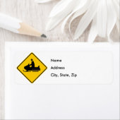 Snowmobile verkeersbord etiket (Insitu)