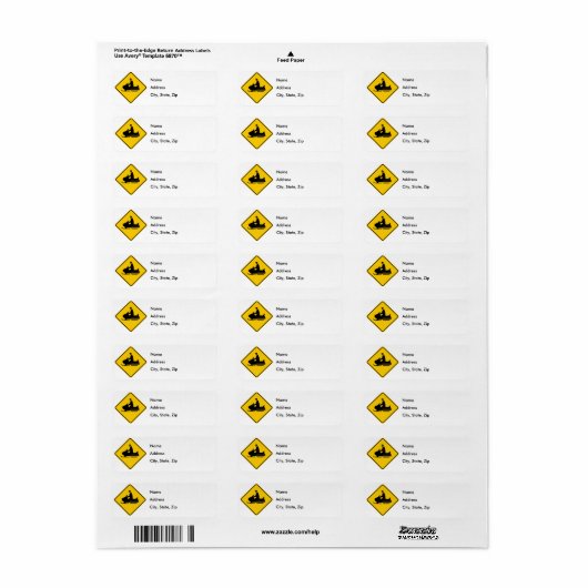 Snowmobile verkeersbord etiket (Full Sheet)