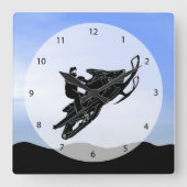 Snowmobile Vierkante Klok (Voorkant)