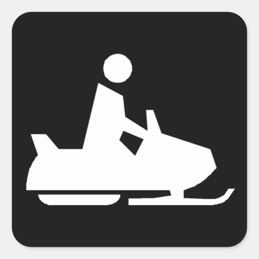 Snowmobile Vierkante Sticker (Voorkant)