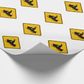 Snowmobile Warning, Traffic Warning Sign, Verenigd Cadeaupapier (Hoek)