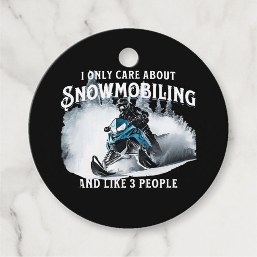 Snowmobilen Grappige Snowmobile Bedankjes Labels (Voorkant)