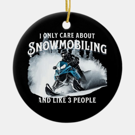 Snowmobilen Grappige Snowmobile Keramisch Ornament (Voorkant)