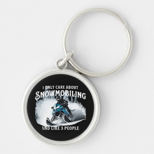 Snowmobilen Grappige Snowmobile  Sleutelhanger (Voorkant)