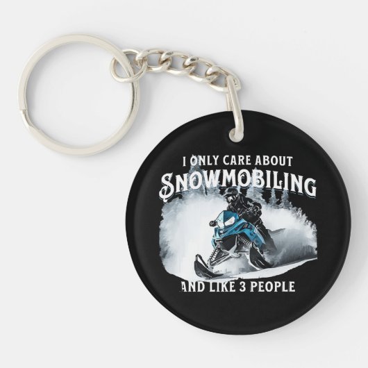Snowmobilen Grappige Snowmobile Sleutelhanger (Voorkant)