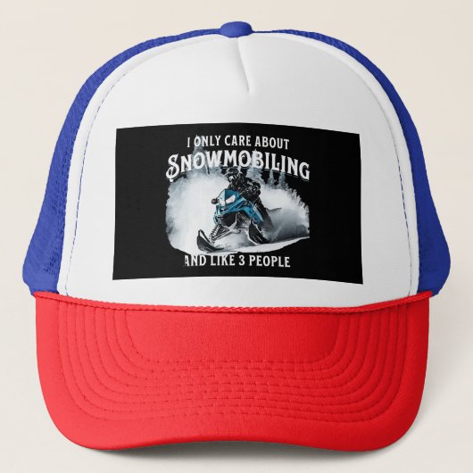 Snowmobilen Grappige Snowmobile Trucker Pet (Voorkant)