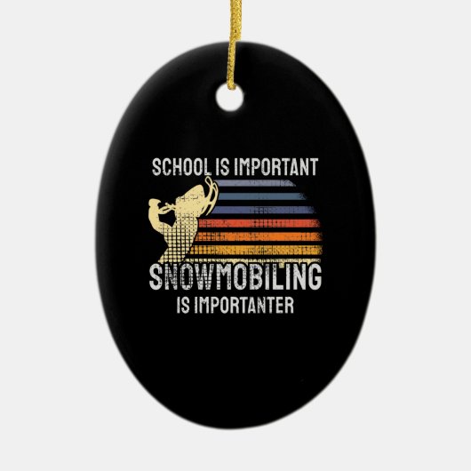 Snowmobilen Snowmobile Keramisch Ornament (Voorkant)
