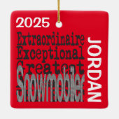 Snowmobiler Extraordinaire CUSTOM Keramisch Ornament (Achterkant)