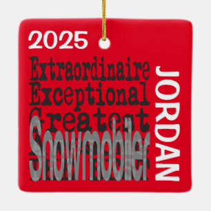 Snowmobiler Extraordinaire CUSTOM Keramisch Ornament