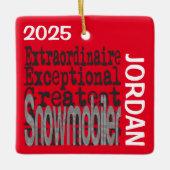 Snowmobiler Extraordinaire CUSTOM Keramisch Ornament (Voorkant)