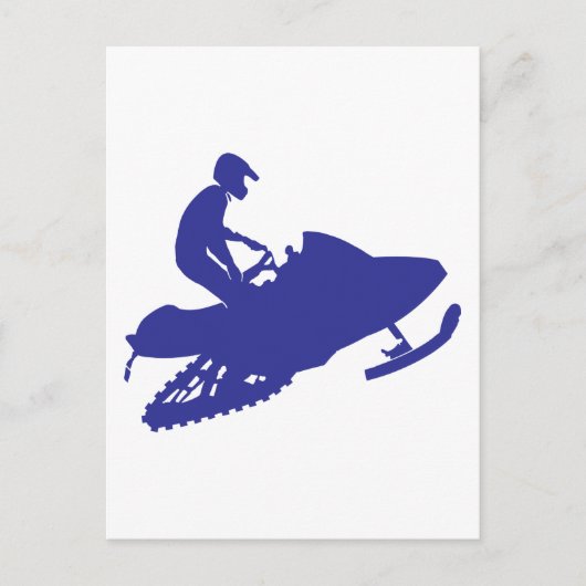 Snowmobiler/Navy Blue Sled Briefkaart (Voorkant)