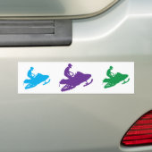 Snowmobiler/Paars Sled Bumpersticker (Op auto)