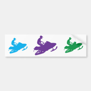 Snowmobiler/Paars Sled Bumpersticker