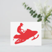 Snowmobiler/Red Sled Briefkaart (Staand voorkant)