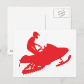 Snowmobiler/Red Sled Briefkaart (Voorkant / Achterkant)