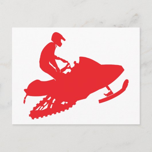 Snowmobiler/Red Sled Briefkaart (Voorkant)