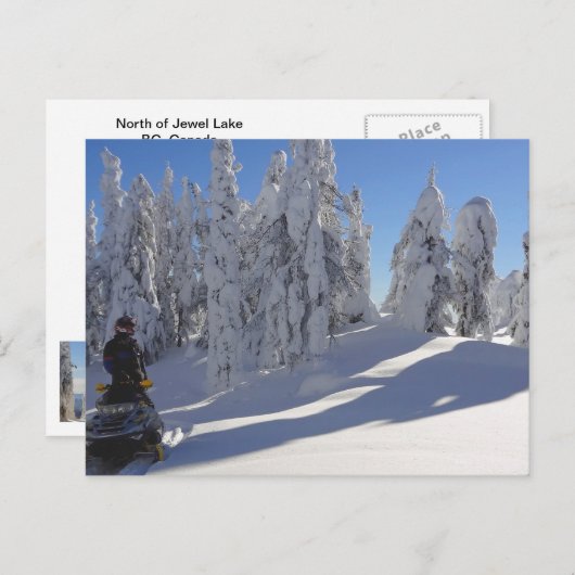 Snowmobiler Winterscape Briefkaart (Voorkant / Achterkant)