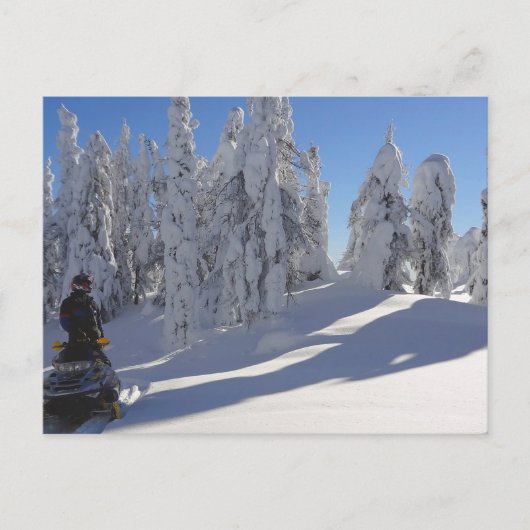 Snowmobiler Winterscape Briefkaart (Voorkant)