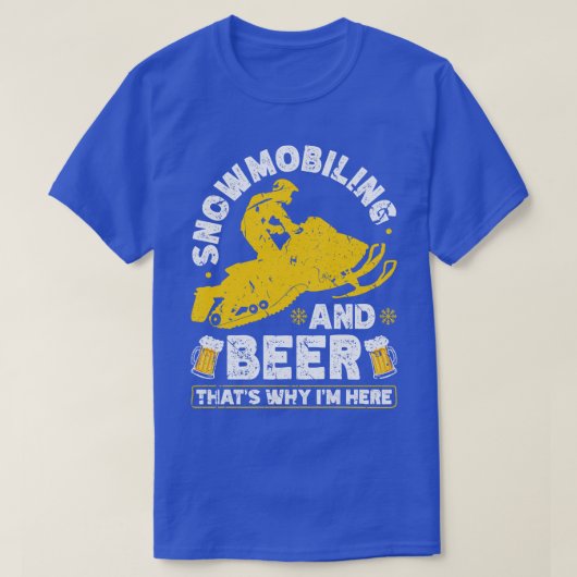 Snowmobiling Bier Drink Mannen Motor Sled T-shirt (Design voorkant)