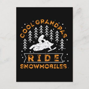 Snowmobiling - Cool Grandpas Ride Snowmobiles Briefkaart