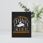 Snowmobiling - Cool Grandpas Ride Snowmobiles Briefkaart (Staand voorkant)