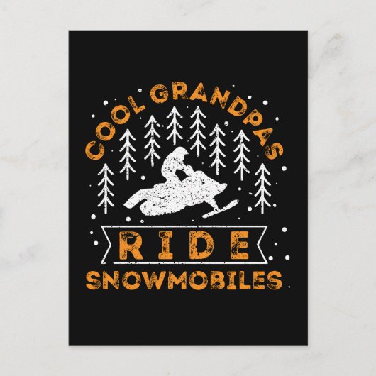 Snowmobiling - Cool Grandpas Ride Snowmobiles Briefkaart (Voorkant)