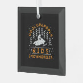 Snowmobiling - Cool Grandpas Ride Snowmobiles Glas Ornament (Voorkant links)