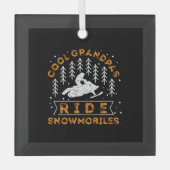 Snowmobiling - Cool Grandpas Ride Snowmobiles Glas Ornament (Voorkant)