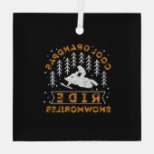 Snowmobiling - Cool Grandpas Ride Snowmobiles Glas Ornament (Achterkant)