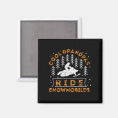 Snowmobiling - Cool Grandpas Ride Snowmobiles Magneet (Voorkant / Achterkant)