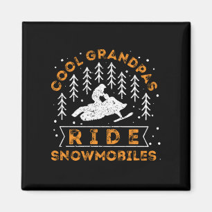 Snowmobiling - Cool Grandpas Ride Snowmobiles Magneet