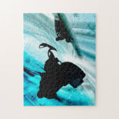 Snowmobiling op Ijzige Omwenteling van Slepen Legpuzzel (Verticaal)