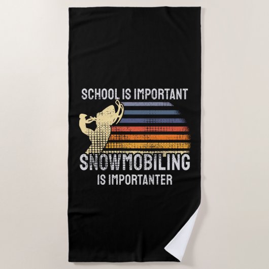 Snowmobiling Sneeuwscooter Strandlaken (Voorkant)