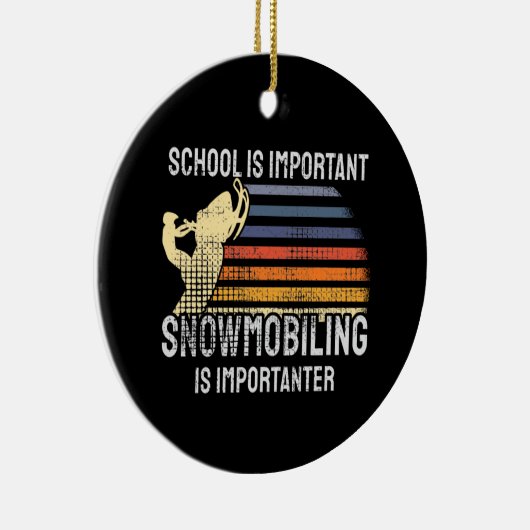 SnowMobing Snowmobile Keramisch Ornament (Rechts)