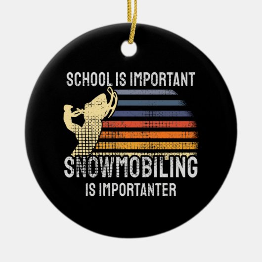 SnowMobing Snowmobile Keramisch Ornament (Voorkant)